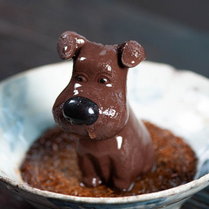 Figurine de chien porte-bonheur du zodiaque en argile violette de Yixing, sculpture décorative pour plateau de table à thé, en matériau Zisha, petit accessoire décoratif - Product Image 2