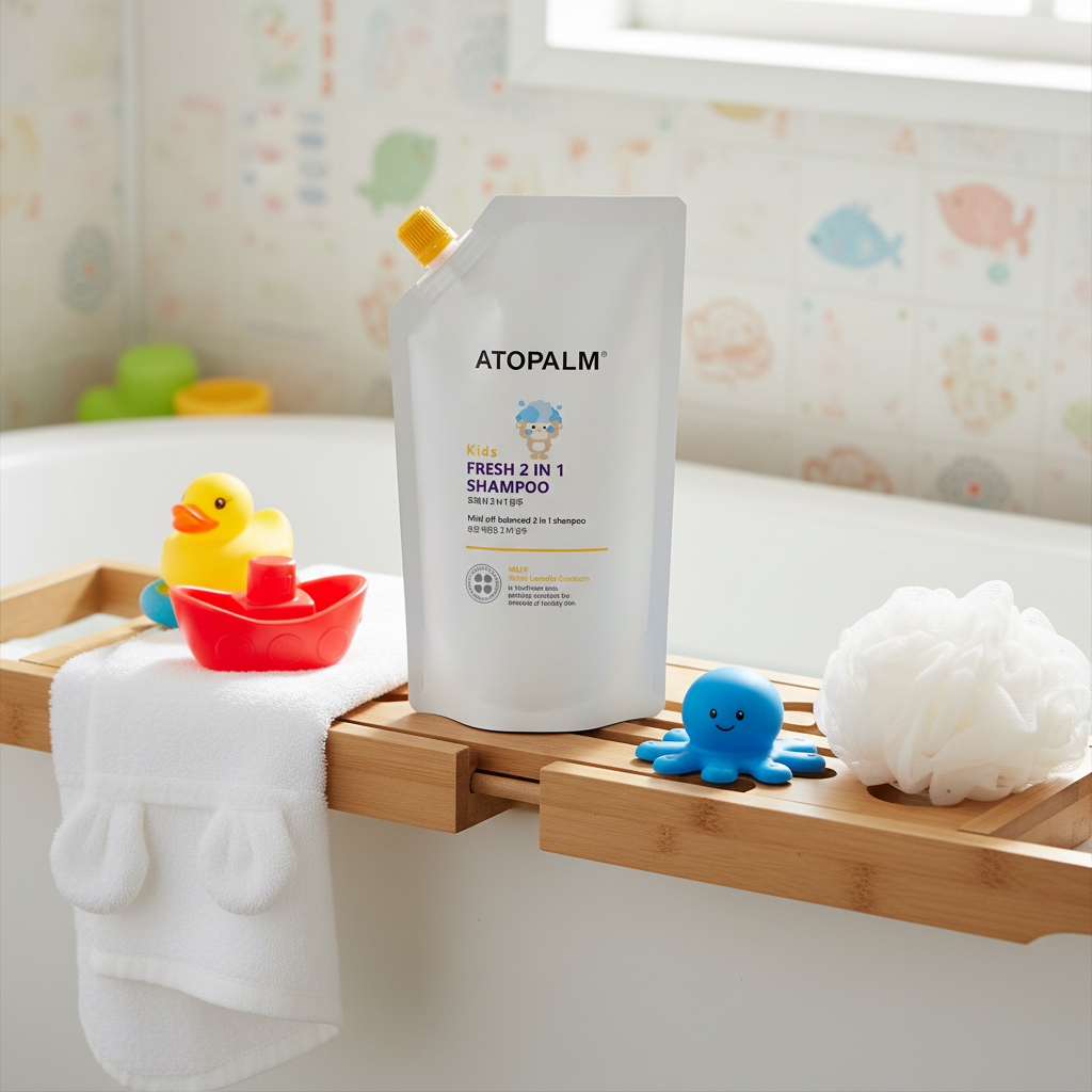 ORANGLES Atopalm Kids 2-in-1 Fresh Shampoo Refill 250ml – Gentle Baby Hair Care & Styling Shampoo for Soft & Clean Hair - high resolution display - Image 2 of 3 | perfect for office | California | Free Shipping ORANGLES