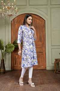 Trendy Ethnic Cotton Indian Style <b>Women</b> Office <b>Kurti</b> with blocks printed design Office Casual & College Wear Wholesale - Product Image 2