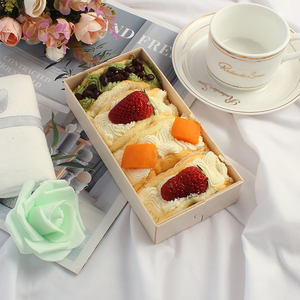 Boîte à snacks gâteau Donuts avec petite boîte carrée boîte de récipient en bois amande - Product Image 5