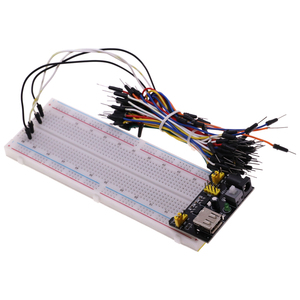 Module d'alimentation pour breadboard 3.3V/5V MB102 + Platine d'expérimentation 830 points MB-102 pour <span class=keywords><strong>kit</strong></span> Arduino + 65 fils de liaison en gros - Product Image 1