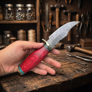 Handcrafted Industrial Grade Damascus Steel Fixed Blade Hunter/Camping Knife Wood Handle <b>Drop</b> Point Straight Edge 20 CM - Product Image 4