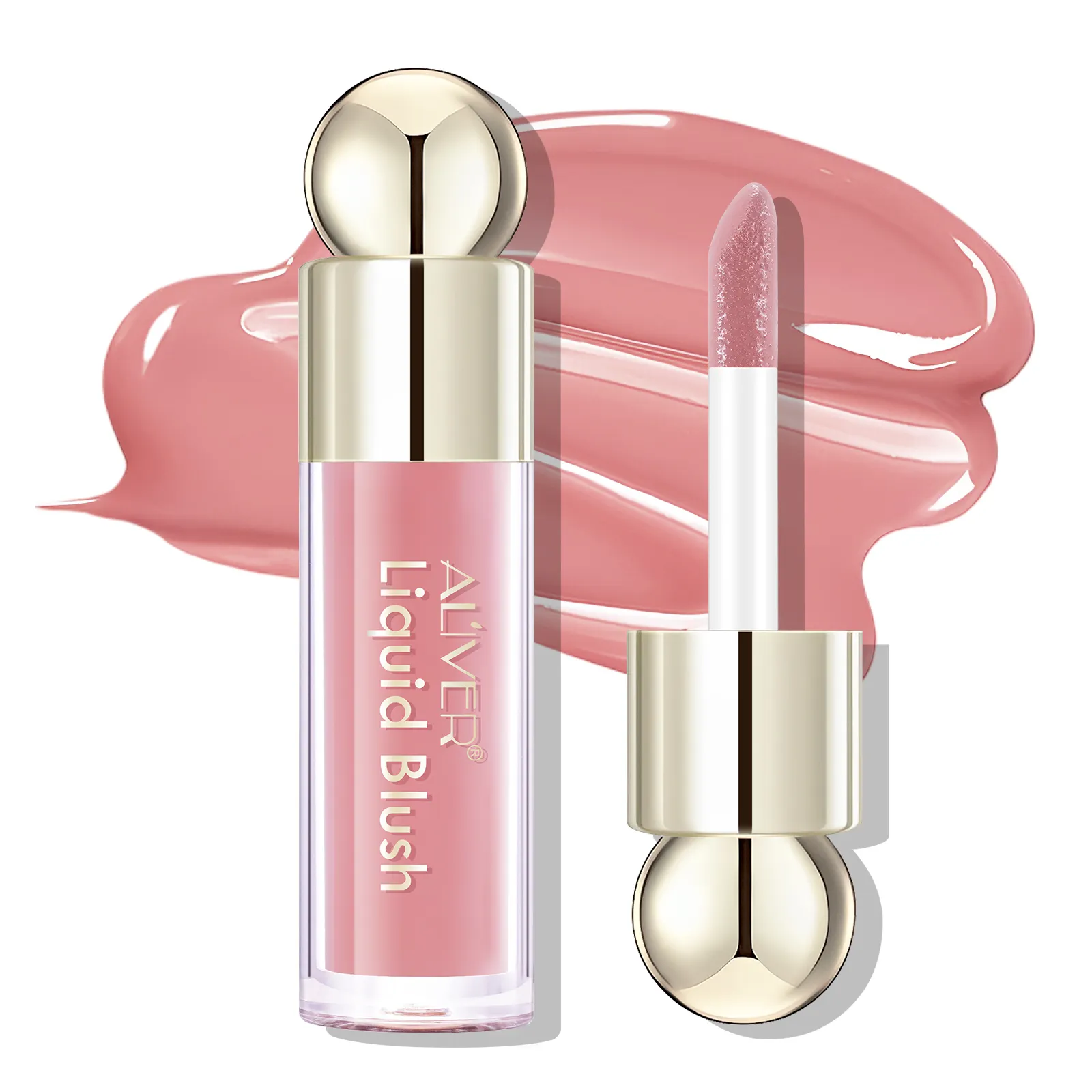 Perona pipi krim Vegan kustom Label pribadi Mata Bibir Makeup warna Maquillaje merah muda tahan air perona pipi cair
