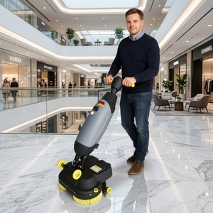 GS03 Commercial Cordless Walk-Behind Battery-<b>Powered</b> <b>Brush</b> Cleaning Warehouse Floor Scrubber Machine - Product Image 2