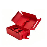 Caja de Regalo Magnética Plegable de Papel de Arte para Uso Alimentario, Impresión Personalizada al por Mayor, Moderna y Lujosa, con Asa
