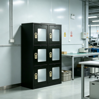 Casier de rangement en acier noir avec serrure à clé, armoire métallique pour le bureau, la salle de sport ou le personnel