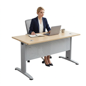 Modern Durable Rectangular <b>Office</b> Desk Metal Legs Adjustable Height Conference <b>Table</b> for Professional Workspace Home <b>Office</b> - Product Image 1