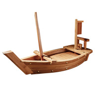 Bateau à sushi en bois de bambou naturel japonais de restaurant d'hôtel réutilisable fait à la main pour une grande fête