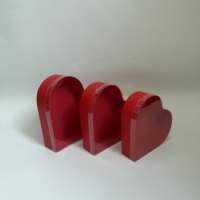Couvercle en PVC en forme de cœur, couvercle transparent, ensemble de 3 boîtes, boîte cadeau pour fleurs, boîte souvenir, boîte d'anniversaire, boîte à bonbons