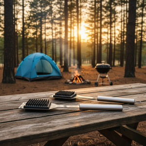 Pack of 2 Heavy Duty Long Handle Stainless Steel BBQ Brush for Cleaning Grills Kitchen & Camping-Dishwasher <b>Safe</b> Multi-Use - Product Image 1