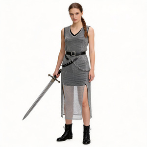 Vestido de malla plateada sin mangas para mujer, estilo renacentista, para cosplay, juegos de rol y anime. - Product Image 2