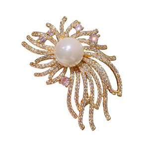Brillante broche de fuegos artificiales ramillete frenchclassy perla traje de fuegos artificiales prendas de vestir pin hebilla gran regalo - Product Image 4