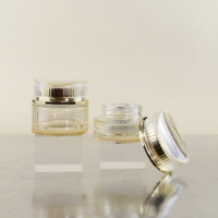 Ensemble cosmétique carré de pompe à lotion en verre mat haut de gamme écologique 50g crème 120ml essence d'émulsion d'eau pressée 30g