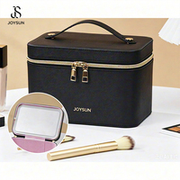 JOYSUN 2026 Nouveau style, trousse de maquillage personnalisée avec logo lumineux et miroir LED pour femmes, rangement pour rouge à lèvres et pinceaux, sac cosmétique