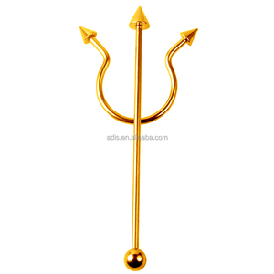 Joyería Industrial Única para Piercing de Barra, Pendiente de Cartílago con Forma de Tenedor con Bola y Cono, Venta al por Mayor - Product Image 6