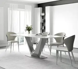 Mesa de comedor rectangular de lujo italiana, diseño moderno de gama alta, uso de pizarra ligera, muebles para el hogar para apartamentos pequeños