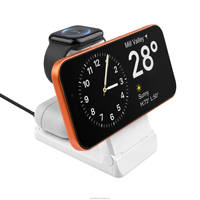 Base de Carga Inalámbrica 3 en 1, 15W Máx., Cargador Multifunción para Teléfono Móvil, Reloj Inteligente y Auriculares Inalámbricos