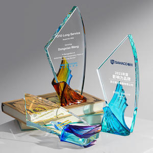Crystal <b>Trophy</b> <b>Engraved</b> Winged Design 11x23cm Business Gift Outstanding Employee Award - Product Image 4