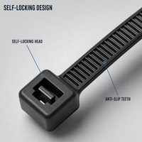 Attaches de câble en nylon PA66 autobloquantes de 2,5*100 mm, usage industriel, certifiées UV, personnalisation OEM pour applications électriques