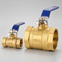 Robinet à bille en laiton fileté 1/2"-4" avec levier en acier bleu pour l'eau, l'huile et le gaz – Robinet d'arrêt pour plomberie et pipeline industriel
