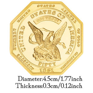 संयुक्त राज्य अमेरिका के स्वर्ण कैलिफोर्निया 1851 औगुस्टस ने सोने के लिए स्मारक सिक्का संग्रह उपहार - Product Image 3