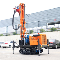 Foreuse hydraulique diesel sur chenilles pour puits d'eau, profondeur maximale 200 m, machine de forage de puits d'eau de surface à économie d'effort