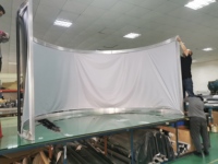 Écran de projection incurvé à cadre fixe pour cinéma 180 degrés 220 degrés, simulateur de vol, écran de projection incurvé avec cinéma argenté 3D