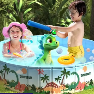 บ้านของเล่นเด็กพับได้พร้อมรั้วและสระน้ำในร่ม ทำจาก PVC สำหรับเล่นสมมุติ - Product Image 1