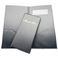 Porte-menu personnalisé en cuir PVC A5/A4/A3 à double pli Couverture de menu de restaurant