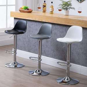 Silla de Bar Ajustable en Altura, Base Cromada, Giratoria, con Cojín de Esponja para Bares Domésticos y Tabernas Comerciales - Product Image 2