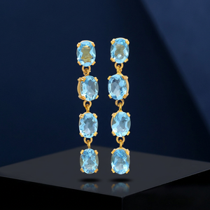 Pendientes Colgantes de Plata Hechos a Mano con Piedras Preciosas, Estilo Boho para Niños - Product Image 2
