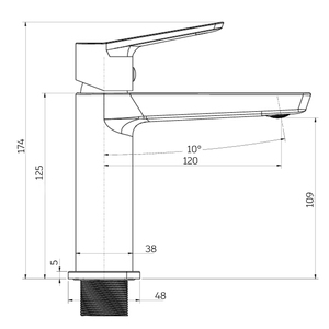 Rubinetto Miscelatore Moderno in Ottone Spazzolato Oro PVD per Lavabo, Montaggio su Piano - Product Image 2
