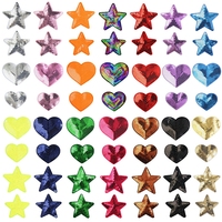 Vente en gros, couleur bonbon, appliques cœur, paillettes étoiles, appliques écologiques pour vêtements, fer à repasser sur plastique par sublimation