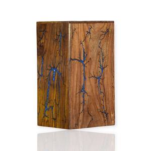 Compre una urna decorativa moderna de madera maciza con resina azul, urna conmemorativa de madera hecha a mano para uso funerario. - Product Image 3