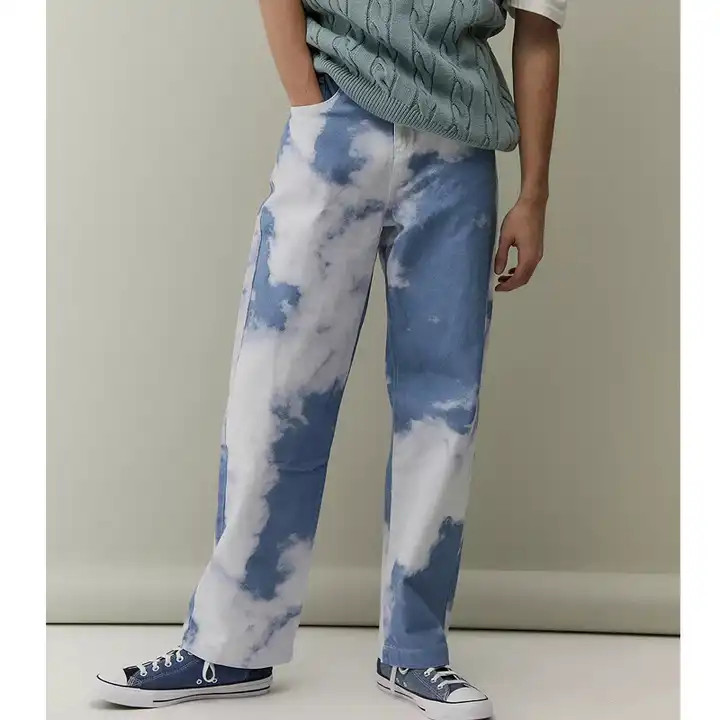 Oem хип-хоп стили мальчики джинсовые синие джинсы широкие ноги мешковатыебрюки для мужчин облако печати скейт джинсы – покупка товаров Oem хип-хопстили мальчики джинсовые синие джинсы широкие ноги мешковатые брюки для ...