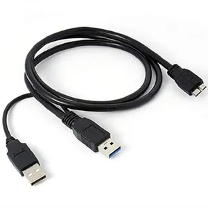 USB 3.0 זכר למייקרו USB יציאת כפול ראש Y סוג עד 5 Gbps העברת נתונים דיסק קשיח נייד כבל עם נוסף USB כוח