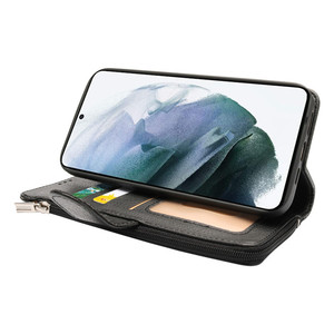 Pochette <span class=keywords><strong>de</strong></span> luxe sac <span class=keywords><strong>de</strong></span> téléphone portable pour Samsung Galaxy S24 Ultra S25 FE S23 Plus S22 PU cuir fermeture éclair sac à main portefeuille couverture <span class=keywords><strong>de</strong></span> livre - Product Image 4