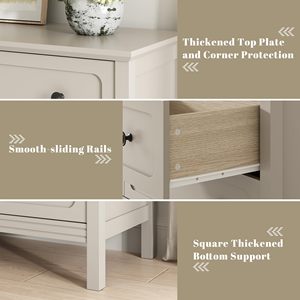 <span class=keywords><strong>Commode</strong></span> moderne en bois blanc de luxe, 55 pouces de large, 8 tiroirs, écologique, gain de place, avec poignées métalliques pour salon, couloir - Product Image 6