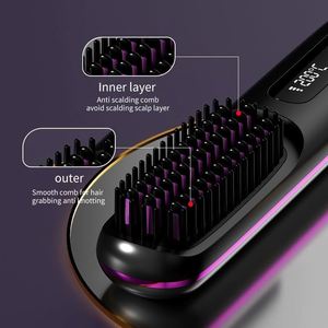Lisseur de cheveux sans fil portable, peigne anionique pour la maison, ne blesse pas les cheveux, alimentation USB pour la coiffure en voyage - Product Image 3