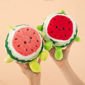 Vente en gros de jouets en peluche super doux en forme de pastèque de 8 pouces, personnalisés, de haute qualité, pour soulager le stress, poupées de fête - Product Image 1