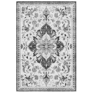 Tapis Aubusson en fibre de polyester antidérapant pour salon, décoration intérieure, motif géométrique, forme carrée - Product Image 1