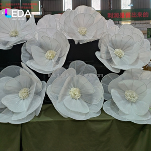LEDA Giant Silk Organza Flower <b>White</b> <b>Tulle</b> Flower Wedding Centerpiece Wedding Store Decoration Photography Props Window Display - Product Image 6