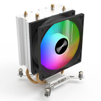 Refroidisseur de processeur haute performance RGB avec 2 caloducs, refroidisseur d'air RGB pour processeur LGA 2011 1366 1200 1700 AM4, ventilateurs de refroidissement pour processeur