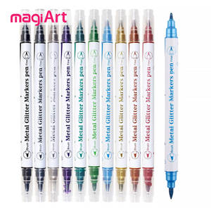 防水キラキラマーカーツインチップダブルセットデュアルペイント落書きドローアートカスタムオイルベースインク永久マーカーペン - Product Image 1