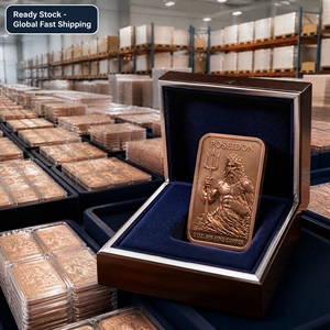 Barre commémorative en cuivre fin .999 de 1 oz, série mythologie grecque, avec relief 3D personnalisé de Poséidon et Méduse, pour collection de luxe - Product Image 6