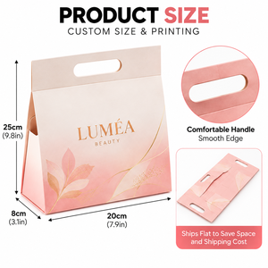 Caja de Regalo Plegable de Lujo con Impresión Personalizada y Asa de Transporte, Empaque de Cartón de una Pieza para Cosméticos, Ropa y Regalos - Product Image 2