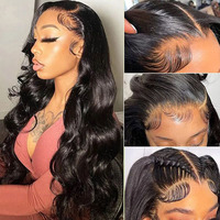 Perruques Naturelles Vierge Brésiliennes de Cheveux Humains Bruts Pré-Épilées 13x4 sans Colle Full HD Lace Frontal Wigs Body Wave Bouclées Perruque Lace Front HD
