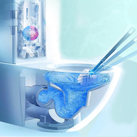 Tablette de nettoyage de cuvette de toilette à enzymes rinçage automatique cuvette de salle de bain enlever les taches jaunes bloc de nettoyage à bulles bleues avec Logo OEM