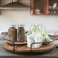 12,5 Zoll rustikale Holz Lazy Susan Cabinet Turntable Organizer Tischplatte Aufbewahrung stablett für Küche Bad Eitelkeit Couch tisch