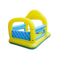 Château gonflable résidentiel avec toboggans aquatiques et piscine, château pulvérisateur écologique en PVC 6P, motif canard jaune